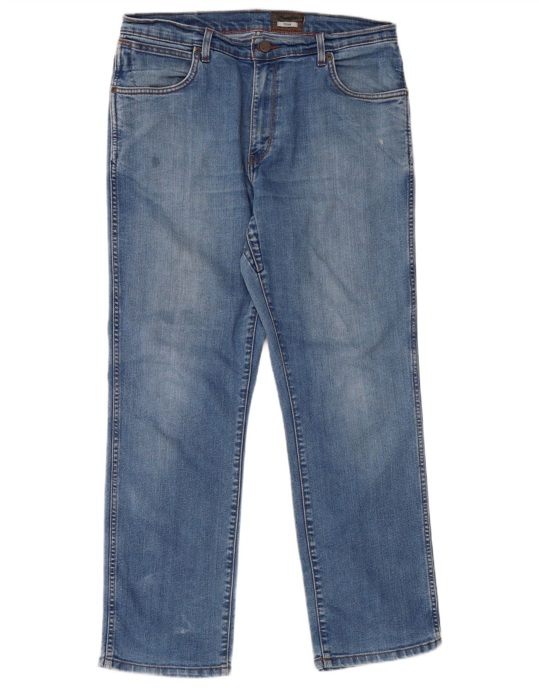 Wrangler Herren Texas Stretch Straight Jeans W36 L30 Blaue Baumwolle