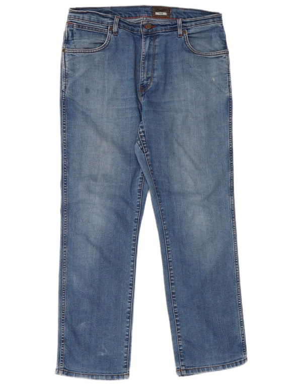 Wrangler Herren Texas Stretch Straight Jeans W36 L30 Blaue Baumwolle