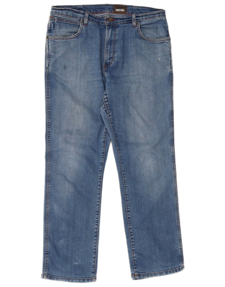 Wrangler Herren Texas Stretch Straight Jeans W36 L30 Blaue Baumwolle