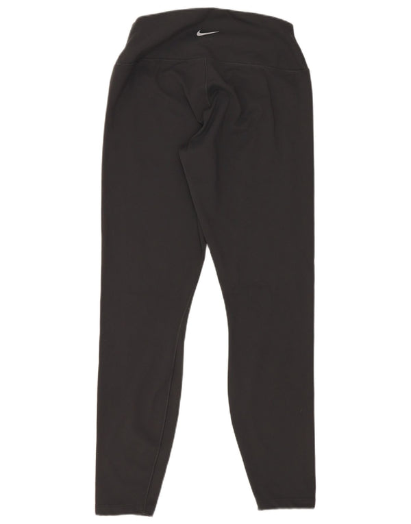 Nike Damen Dri Fit Crop Leggings UK 12 Medium Schwarz Polyester
