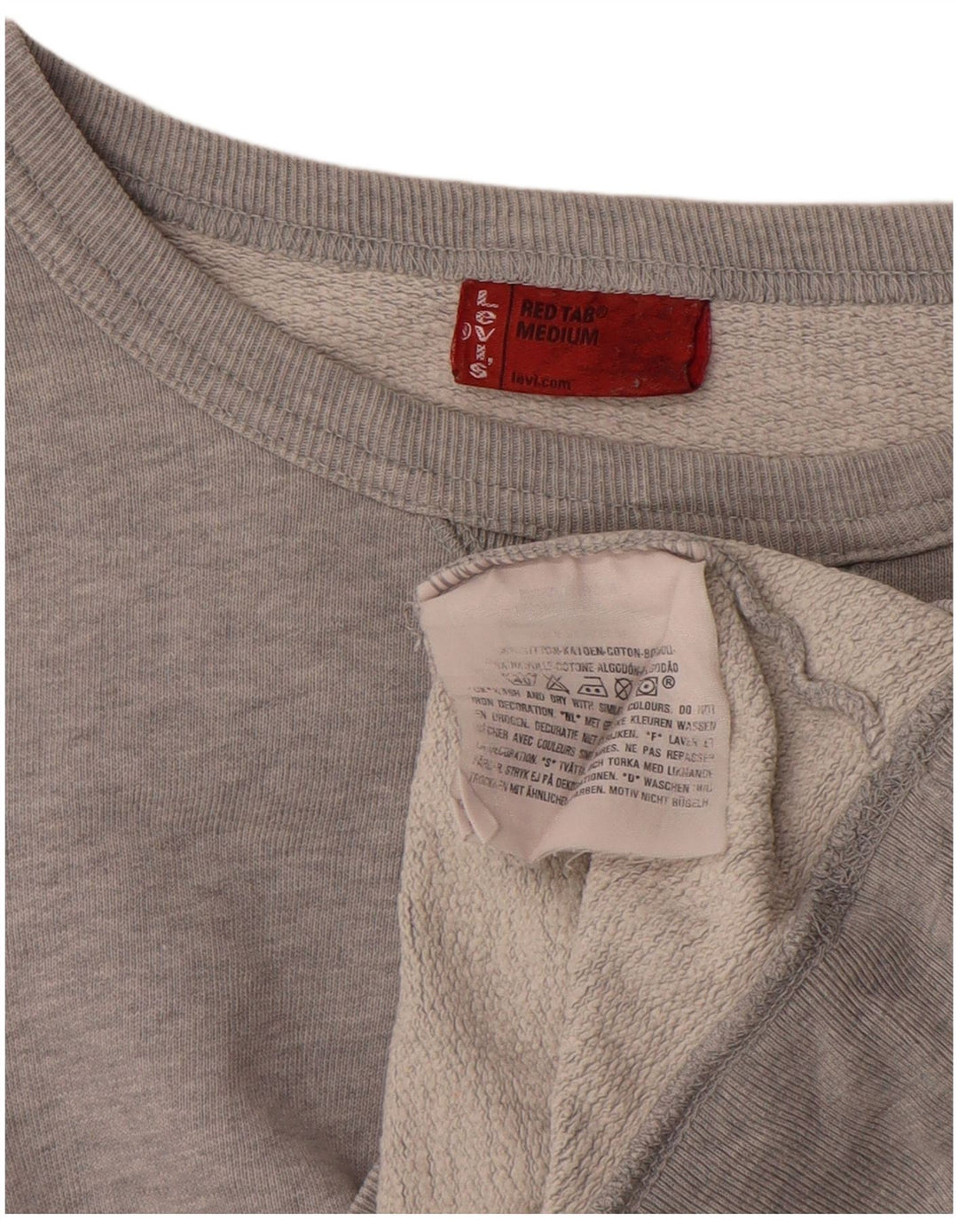 Levi's Damen-Sweatshirt in Übergröße, Größe UK 14, mittelgrau gefleckte Baumwolle