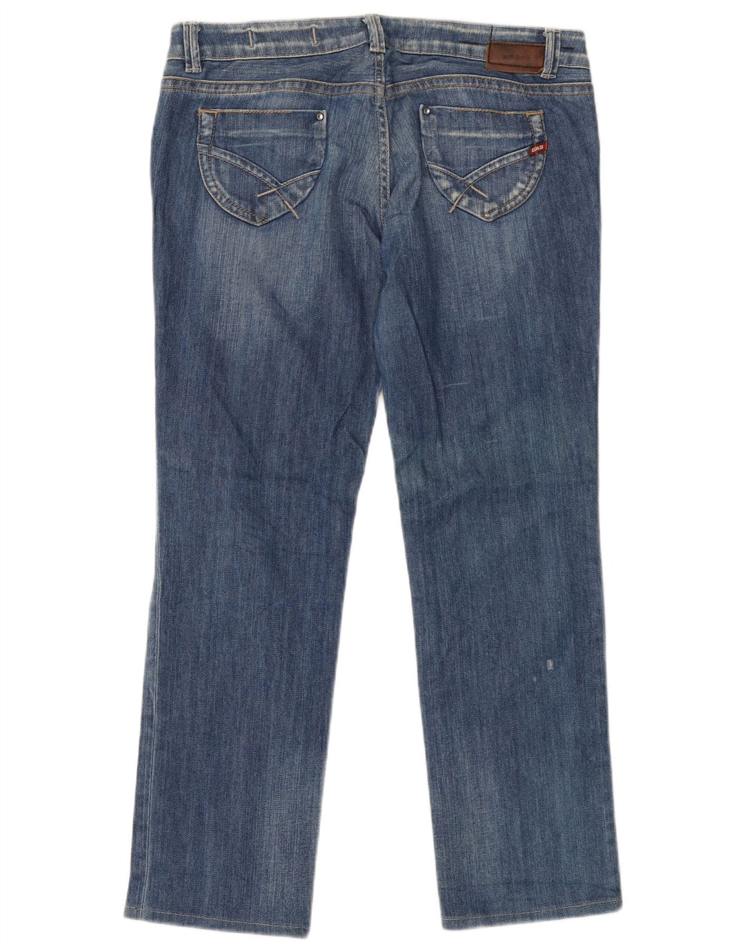 GAS Damen Straight Jeans W33 L30 Blaue Baumwolle