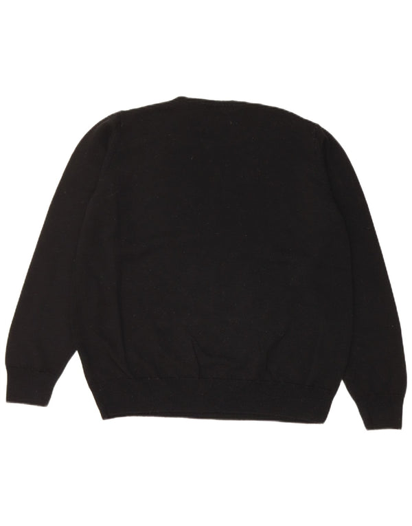 Marks & Spencer Damen-Pullover mit Rundhalsausschnitt, Gr. 14, Größe L, Schwarz, Schurwolle