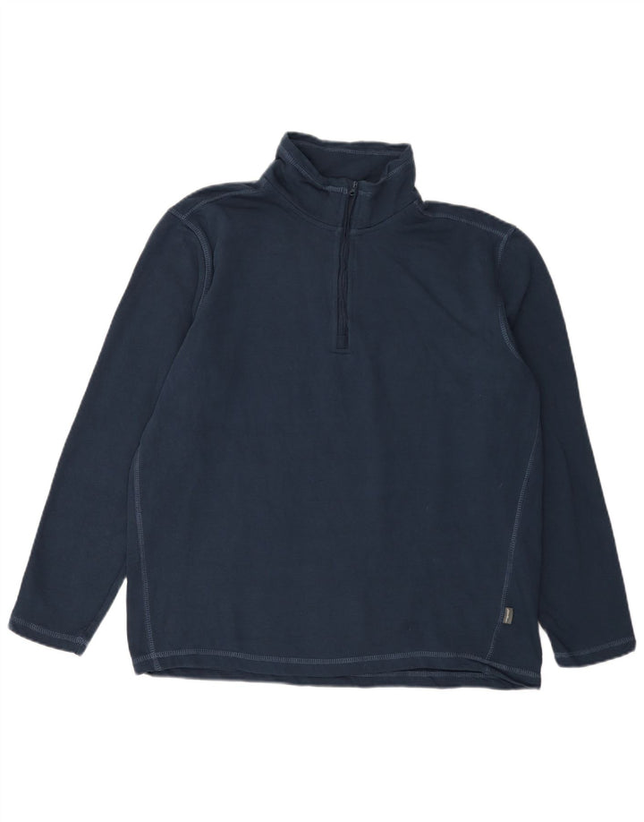 EDDIE BAUER Herren-Sweatshirt mit Reißverschluss am Hals, mittlere marineblaue Baumwolle
