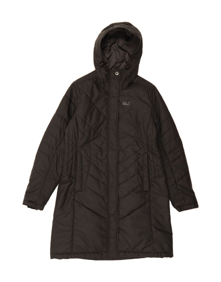 JACK WOLFSKIN Womens Hooded Padded Coat UK 16 Large  Black Polyester Vintage Jack Wolfskin and Second-Hand Jack Wolfskin from Messina Hembry 