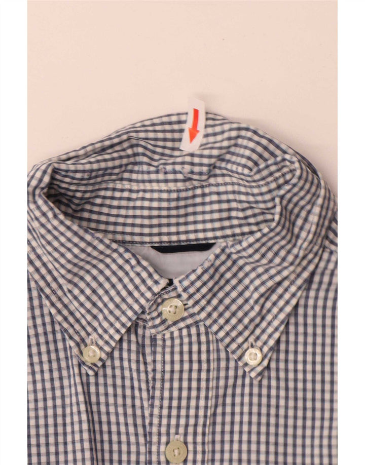 Nautica Herrenhemd aus mittelblauer Gingham-Baumwolle