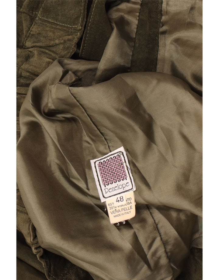 Penelope Damen Wildlederjacke IT 48 XL Khaki Leder