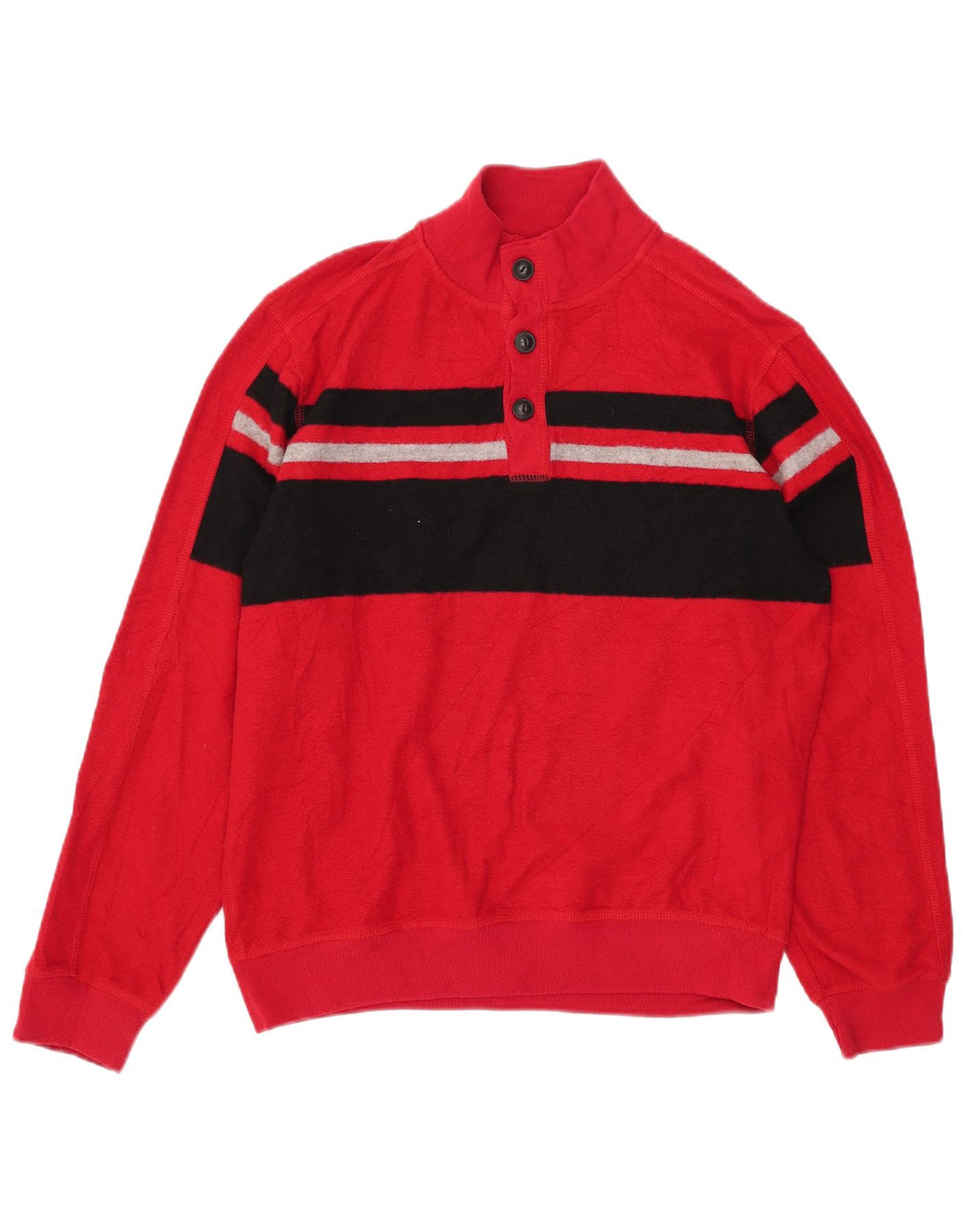 CHAPS Jungen-Pullover mit Knopfkragen, 15–16 Jahre, XL, Rot, Farbblock
