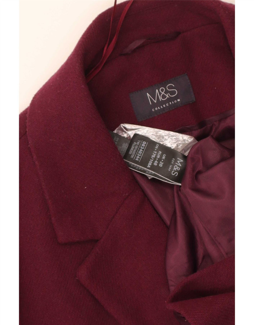 Marks & Spencer Damenmantel UK 20 2XL Burgunderrot Polyester