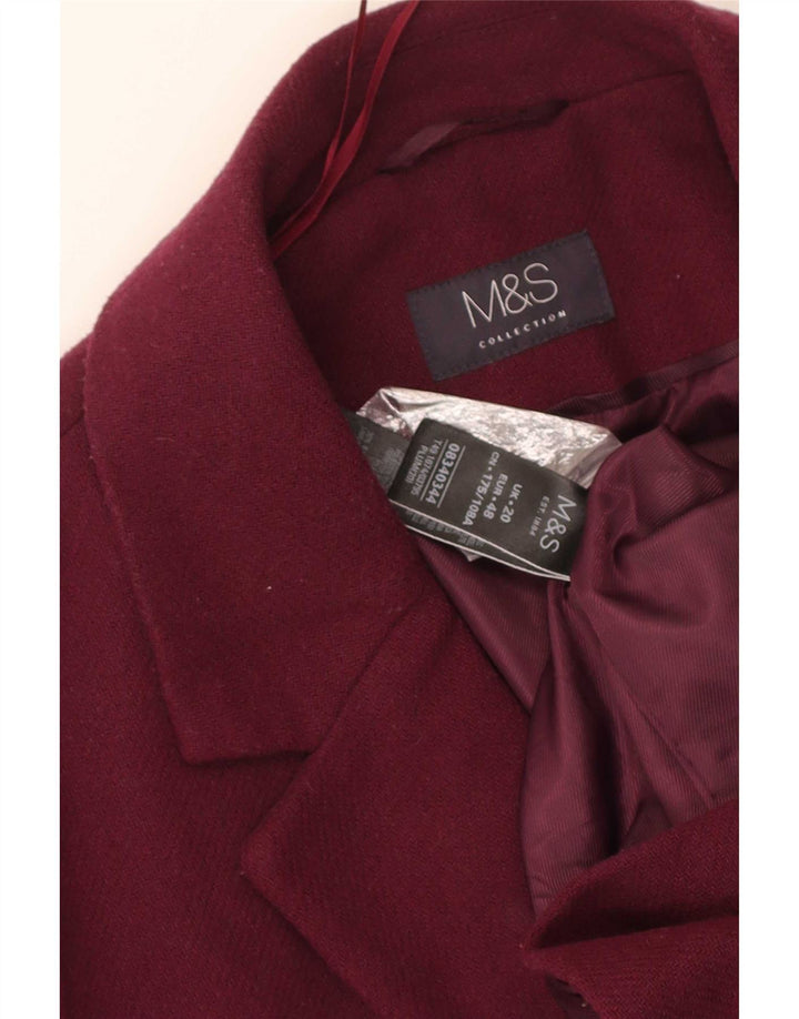 Marks & Spencer Damenmantel UK 20 2XL Burgunderrot Polyester