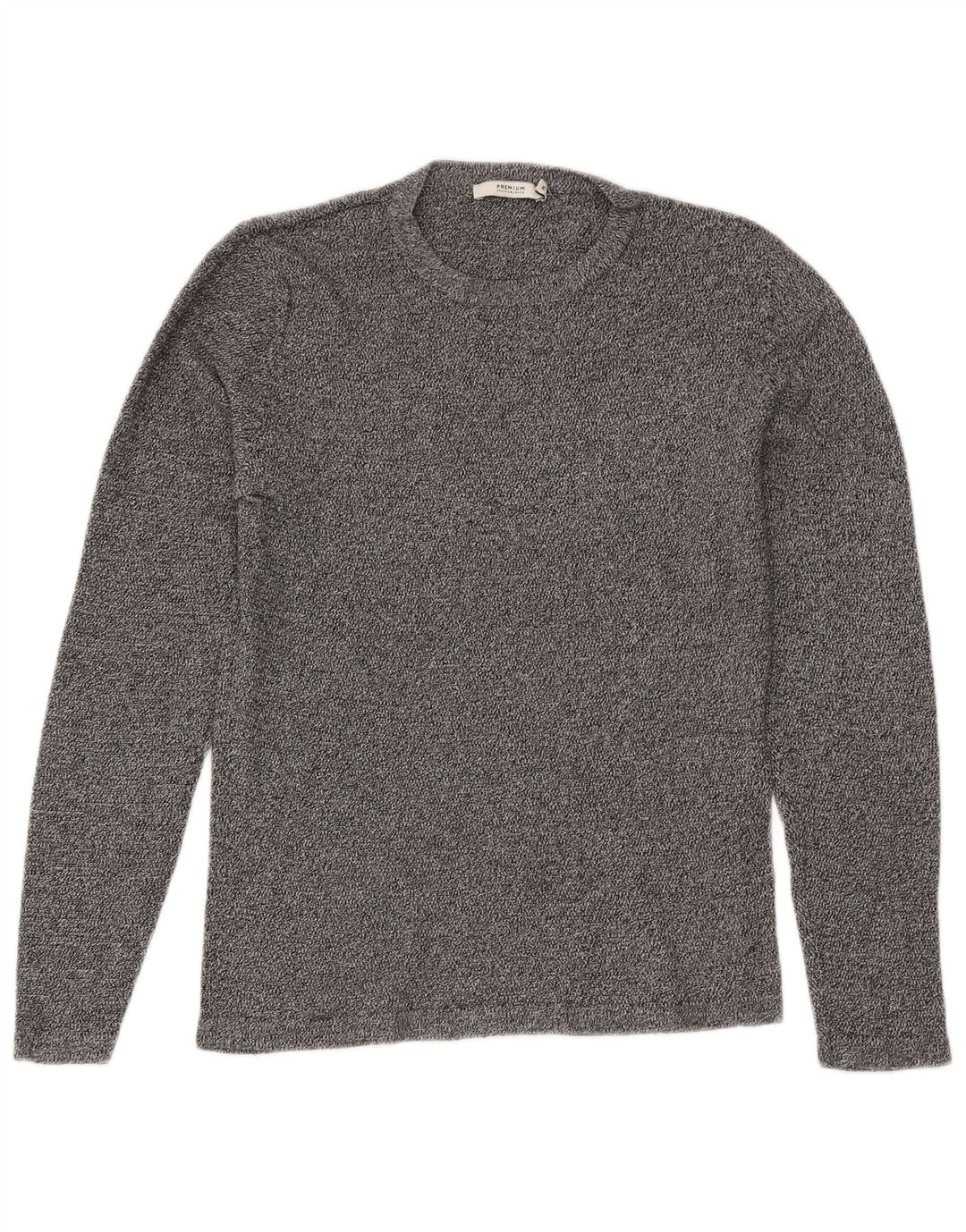 Jack & Jones Herren-Pullover mit Rundhalsausschnitt, mittelgrau gesprenkelte Baumwolle
