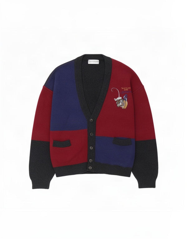 Yves Gerard Herren-Cardigan-Pullover IT 54 XL Mehrfarbiger Farbblock
