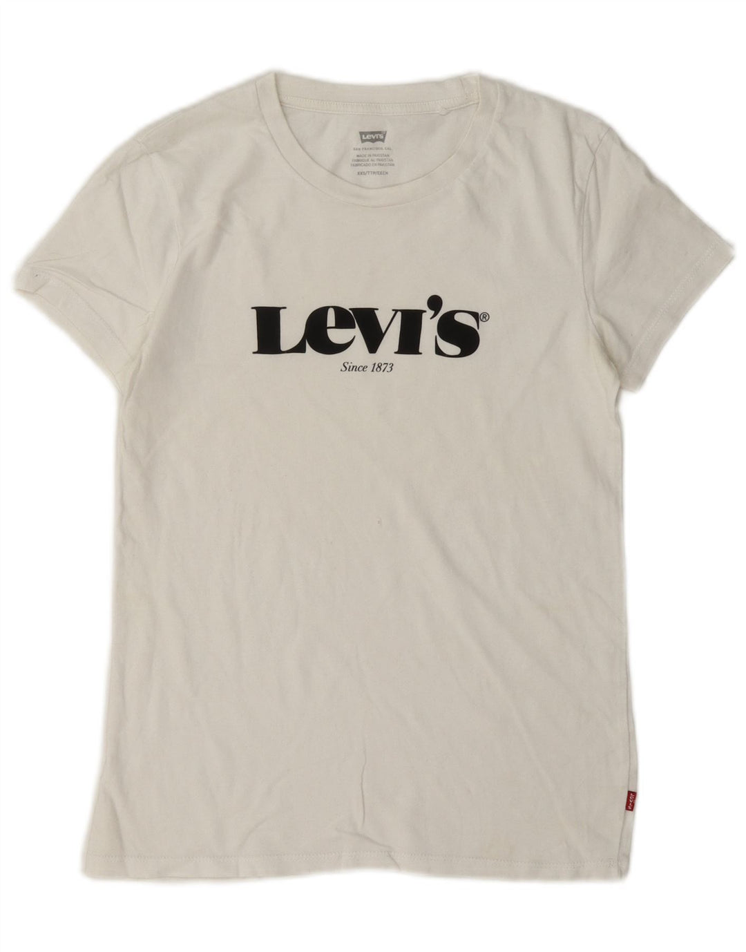 Levi's Damen Übergroßes Grafik-T-Shirt-Oberteil UK 2 2XS Weiß