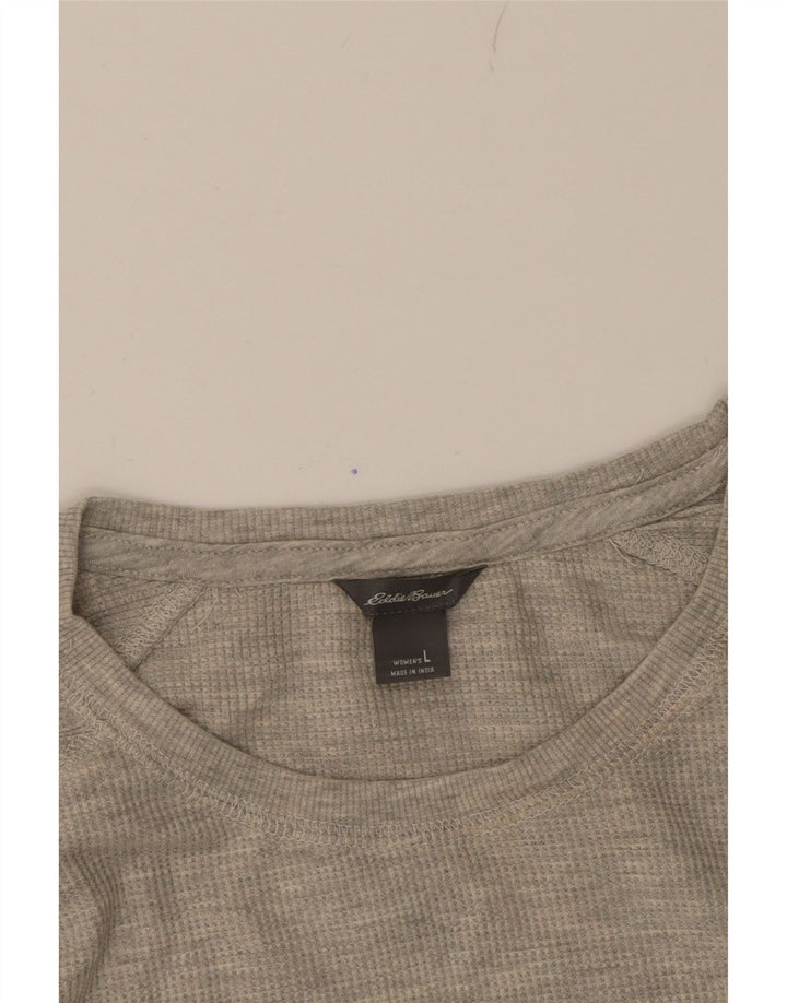 EDDIE BAUER Womens Top Long Sleeve UK 16 Large Grey Cotton Vintage Eddie Bauer and Second-Hand Eddie Bauer from Messina Hembry 