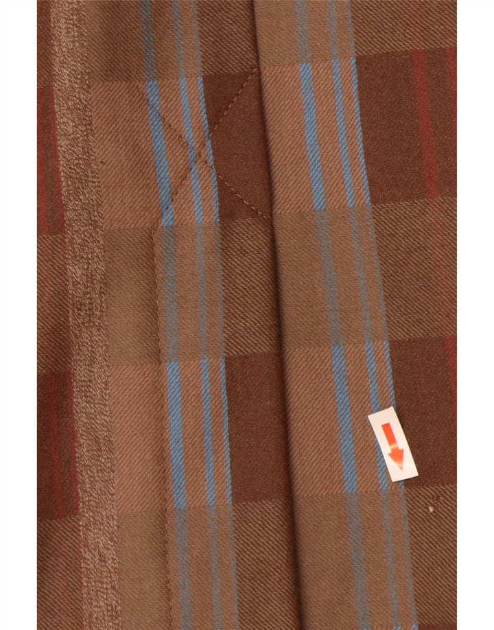 Vintage Damen High Waist Straight Rock IT 44 Medium W26 Braun kariert