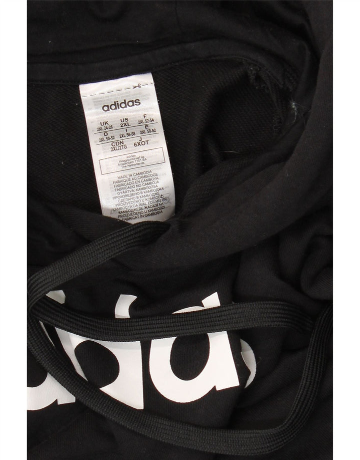 ADIDAS Damen Graphic Hoodie Pullover UK 24/26 2XL Schwarze Baumwolle