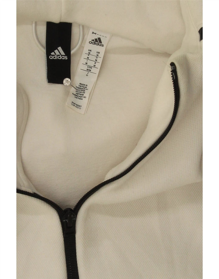 ADIDAS Herren-Kapuzenpullover mit Reißverschluss, mittelweiße Baumwolle