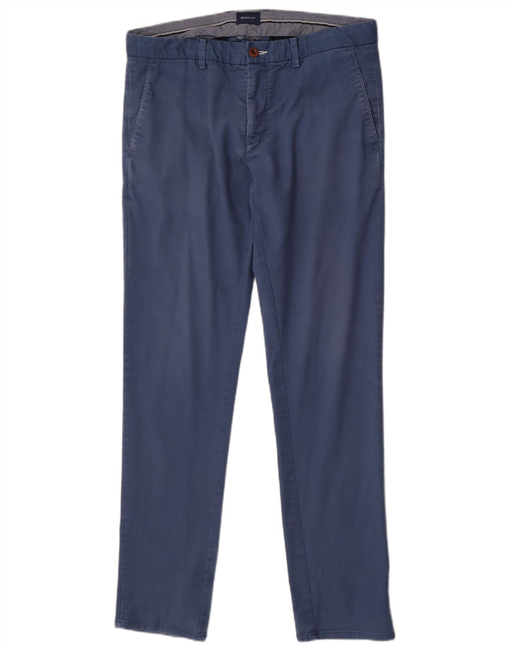 Gant Slim Chino-Hose für Herren, W32, L32, blaue Baumwolle