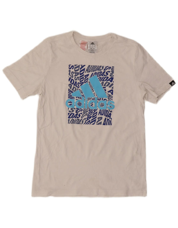 Adidas Jungen T-Shirt mit Grafik, 13–14 Jahre, weiße Baumwolle