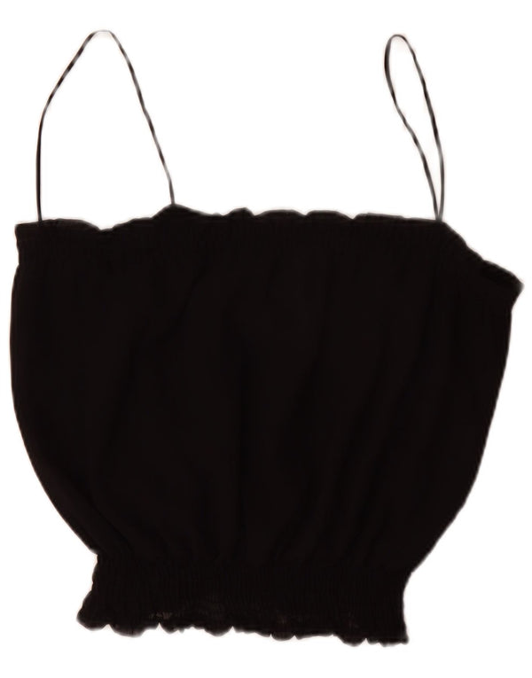 Zara Damen Cami Top UK 16 Large Schwarz Polyester