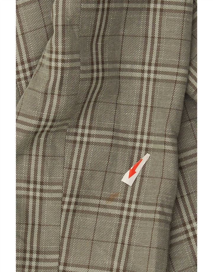 Topshop Damen-Blazer, groß, zweireihig, Gr. 12, mittelgrün kariert