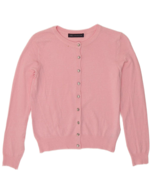 Marks & Spencer Damen Crop Cardigan Pullover UK 8 Small Rosa Viskose