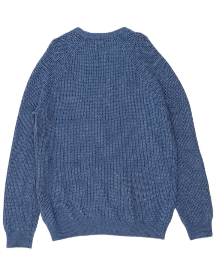 Marks & Spencer Herren-Pullover mit Rundhalsausschnitt, groß, blau meliert, Polyamid
