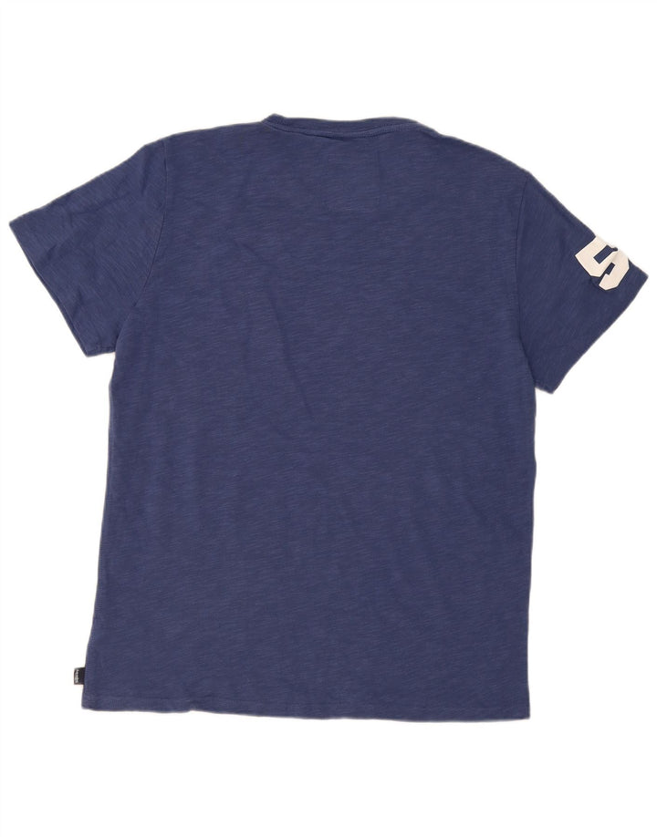 Superdry Herren Grafik T-Shirt Top 2XL Blau Baumwolle
