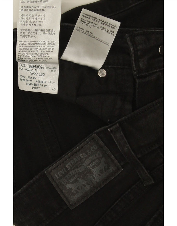 Levi's Damen 712 Slim Jeans W27 L28 Schwarze Baumwolle