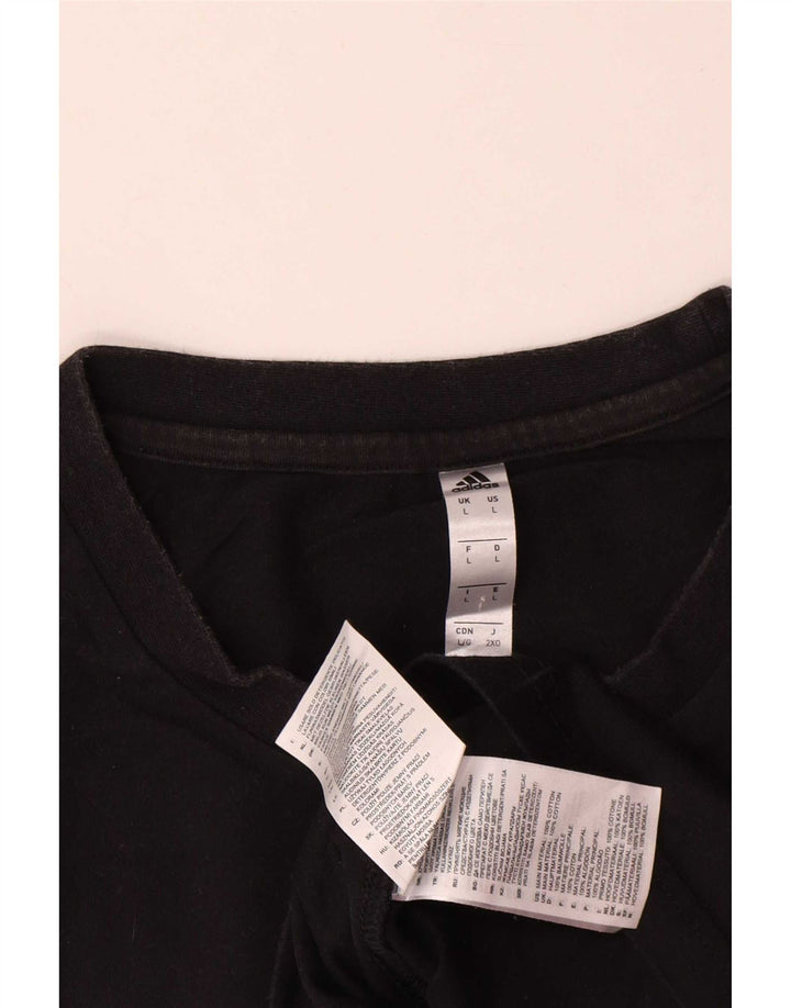 Adidas Herren T-Shirt Top Large Schwarz Baumwolle