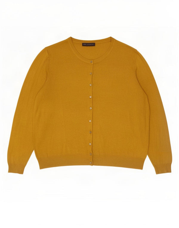 Marks & Spencer Damen Strickjacke Pullover UK 22 3XL Gelbe Viskose