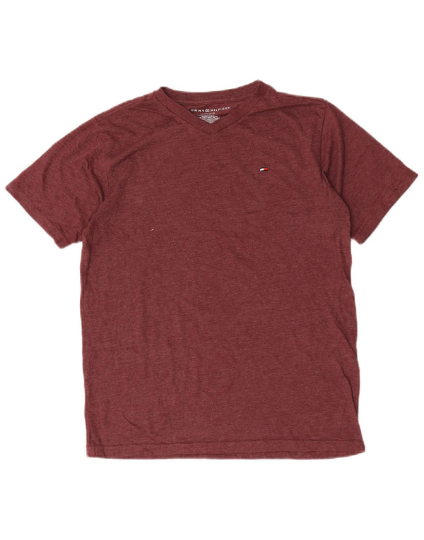 Tommy Hilfiger T-Shirt für Jungen, 15–16 Jahre, Größe L, Burgunderrot, Baumwolle