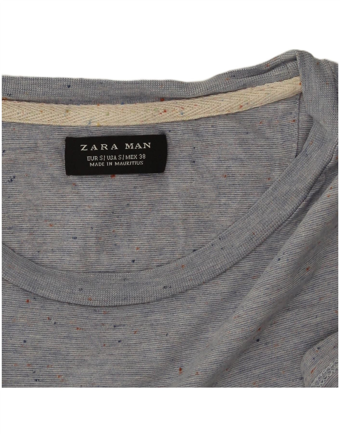 Zara Herren T-Shirt Top Small Blau meliert