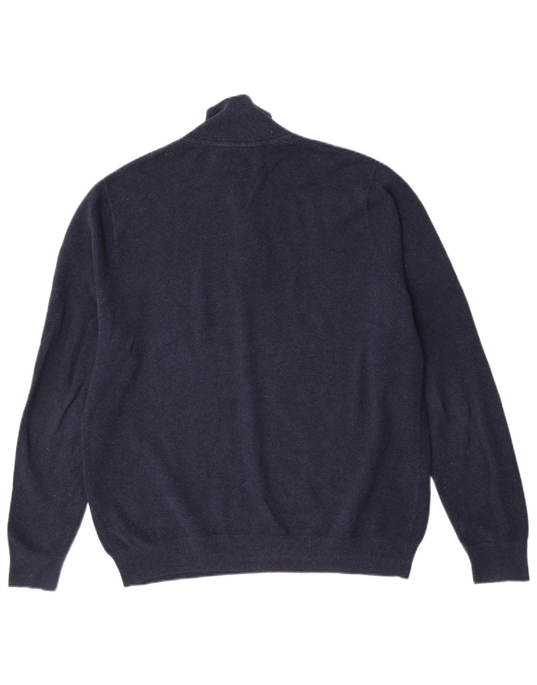 John Lewis Herren-Pullover mit Reißverschluss am Hals, große marineblaue Baumwolle