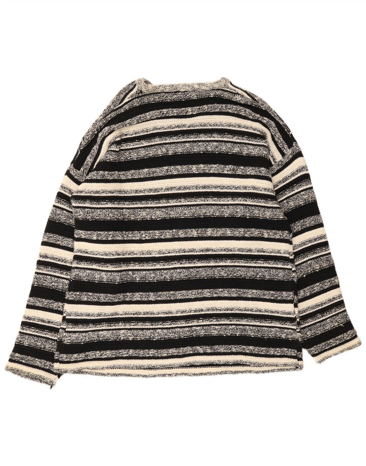 Chambers Herren-Pullover mit V-Ausschnitt, mittelschwarz, gestreift, Baumwolle