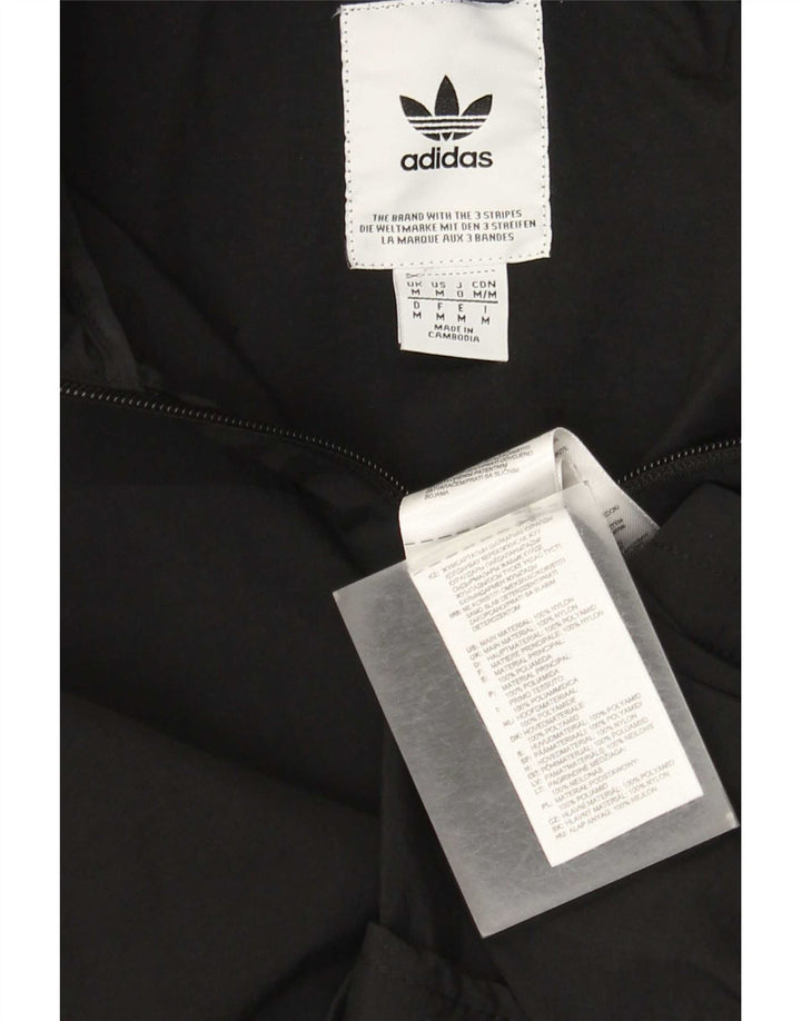 Adidas Herren-Trainingsanzug mit Kapuze, Jacke, mittelgroß, schwarzes Nylon