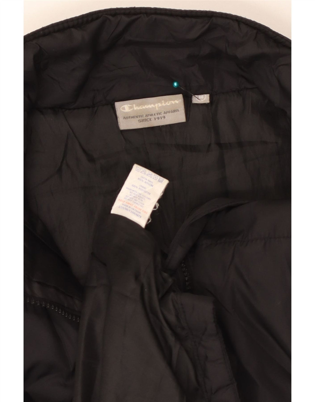 Champion Damen Wattierte Weste UK 14 Large Schwarz Nylon