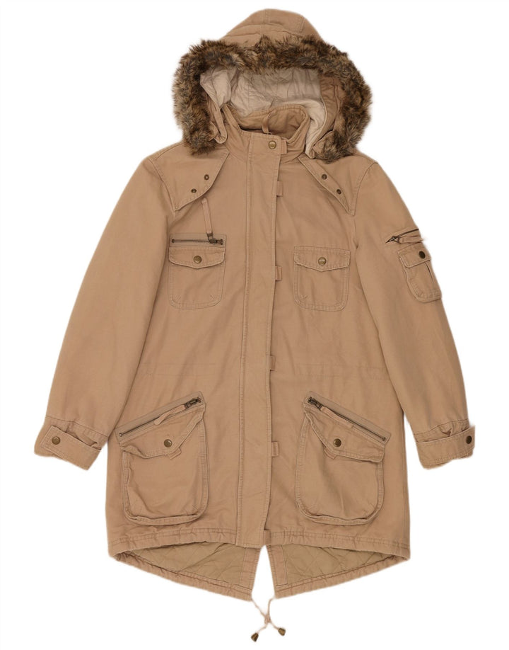 Marks & Spencer Damen Parka mit Kapuze, übergroß, Gr. 10, Beige