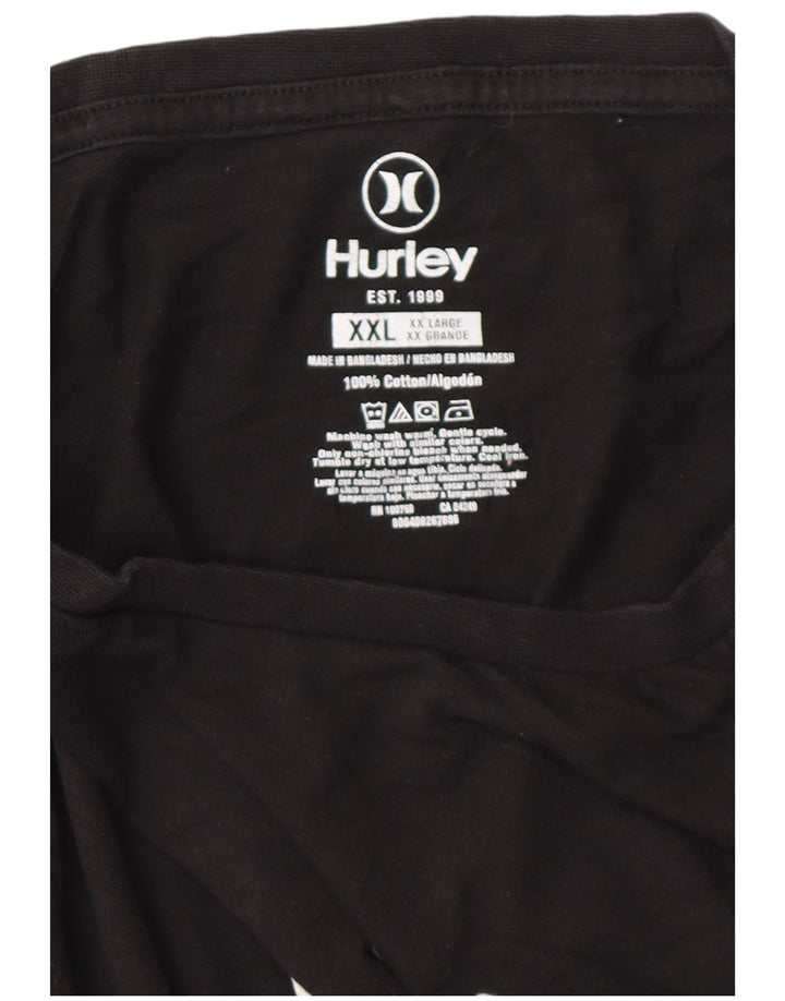 HURLEY Herren Grafik T-Shirt Top XL Schwarz Baumwolle