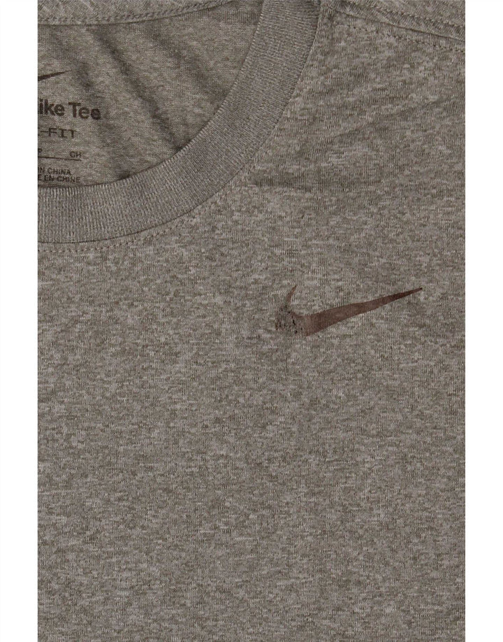 Nike Herren Dri Fit T-Shirt Top Small Grau geflecktes Polyester