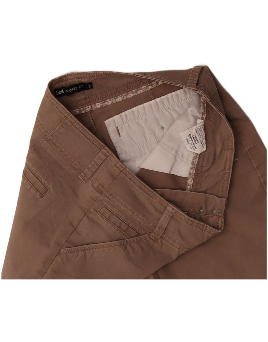 LEE Womens Mid Rise Casual Shorts US 6 Medium W32 Beige Baumwolle