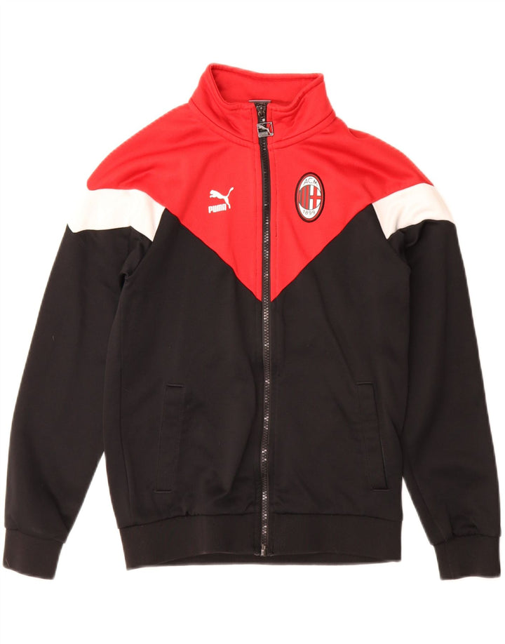 PUMA Jungen AC Milan Trainingsanzug Top Jacke 11-12 Jahre Schwarz Farbblock