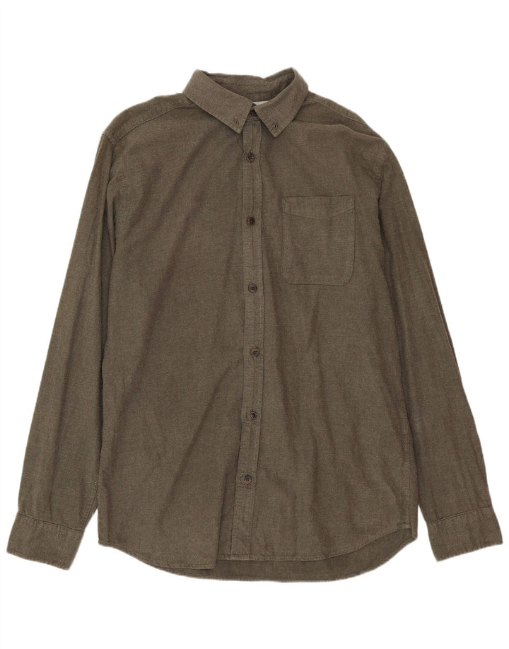 Jack & Jones Herrenhemd aus mittlerer Khaki-Baumwolle