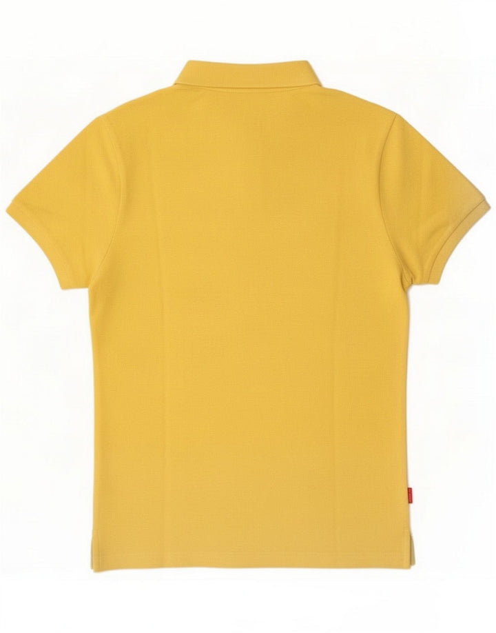 Blauer Herren-Poloshirt, kleine gelbe Baumwolle