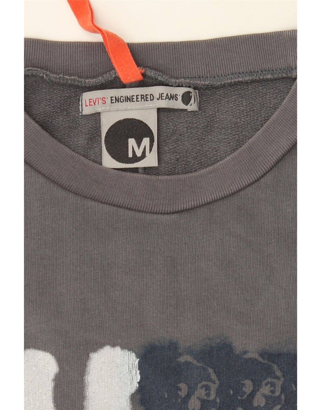 LEVI'S Womens Graphic Sweatshirt Jumper UK 12 Medium Grey Vintage Levi's and Second-Hand Levi's from Messina Hembry 