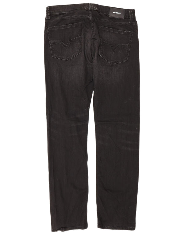 Diesel Herren Straight Jeans W34 L32 Schwarze Baumwolle