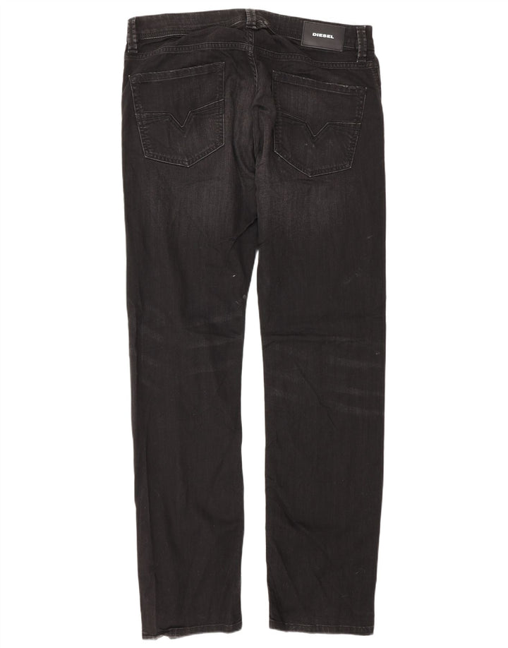 Diesel Herren Straight Jeans W34 L32 Schwarze Baumwolle