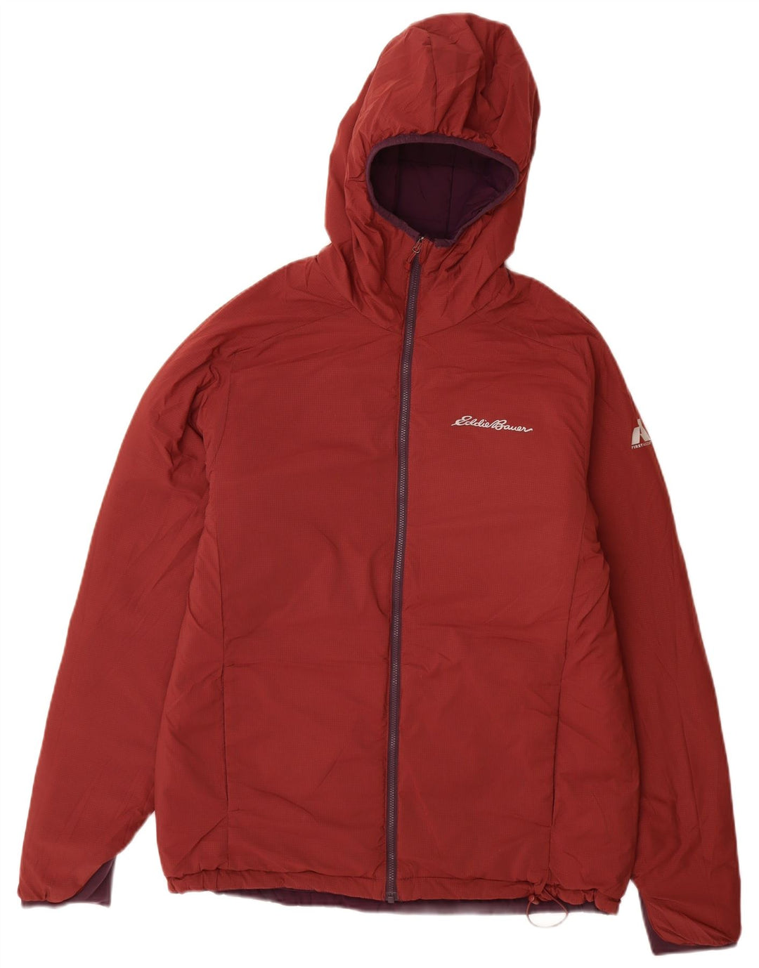 Eddie Bauer Herren Kapuzen-Wendejacke UK 38 Medium Burgund Nylon