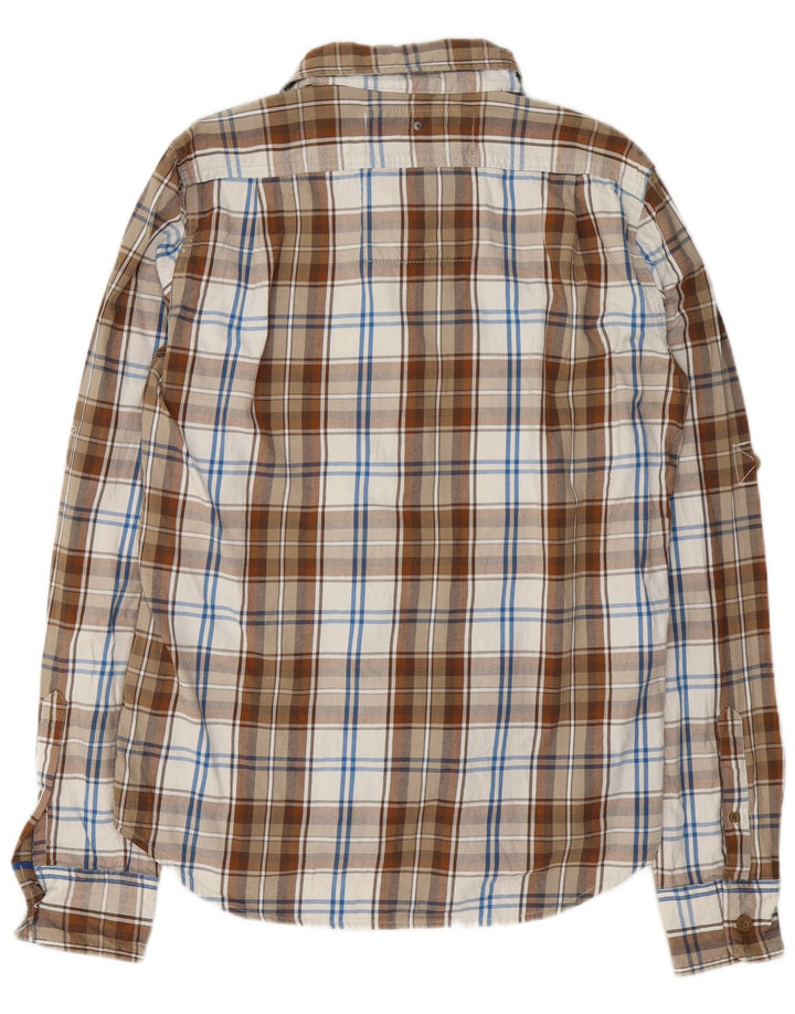 Superdry Herren-Flanellhemd XL, braun kariert, Baumwolle