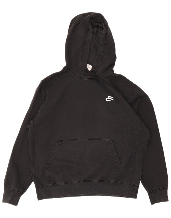 Nike Damen Kapuzenpullover UK 14 Mittelschwarze Baumwolle